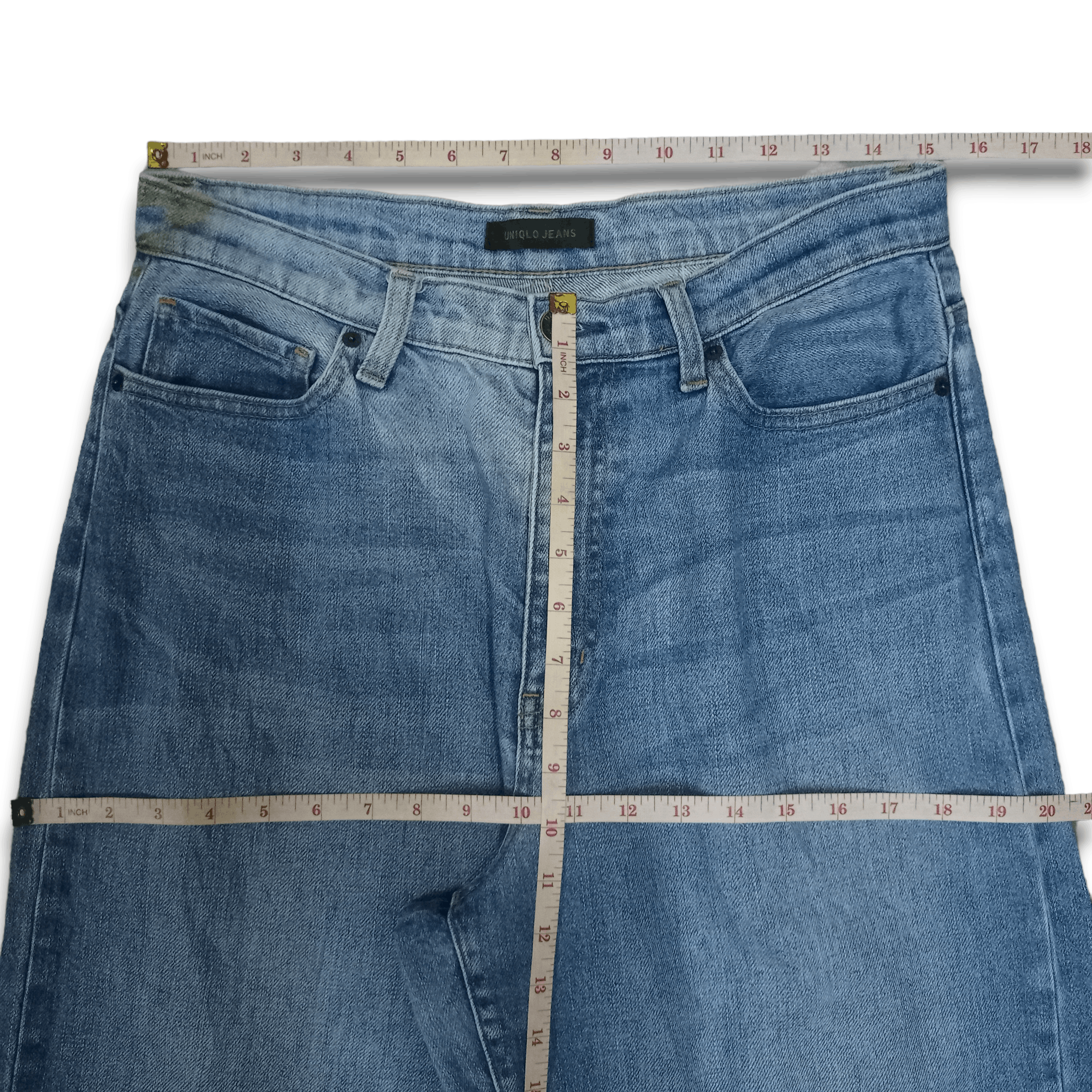 Uniqlo Vintage Japanese Uniqlo Frayed Wide Leg Baggy Jeans 31x24 Size US 31 - 7 Thumbnail