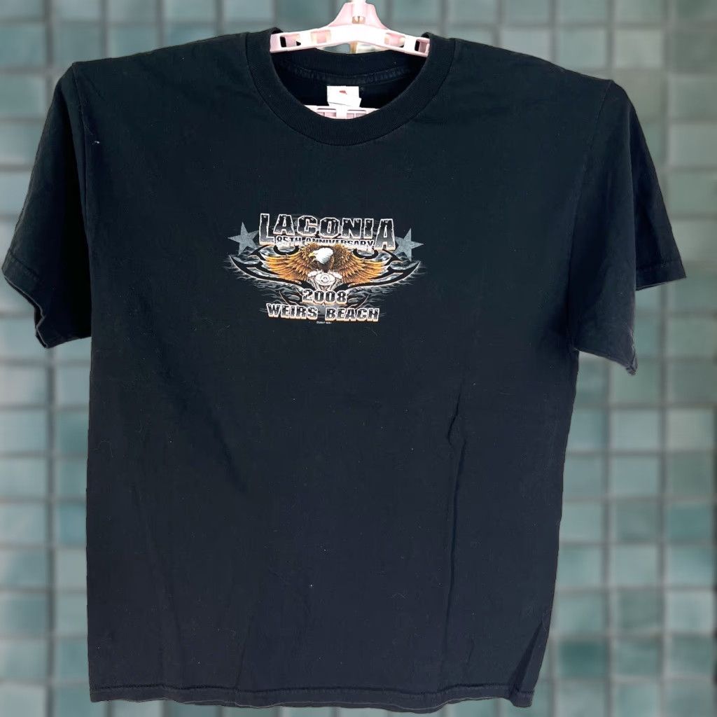 Vintage Laconia 85th Motorcycle Rally T-Shirt Mens Large Black Graphic Print Crew Neck Alstyle 1301 Biker Theme Size US L / EU 52-54 / 3 - 1 Thumbnail