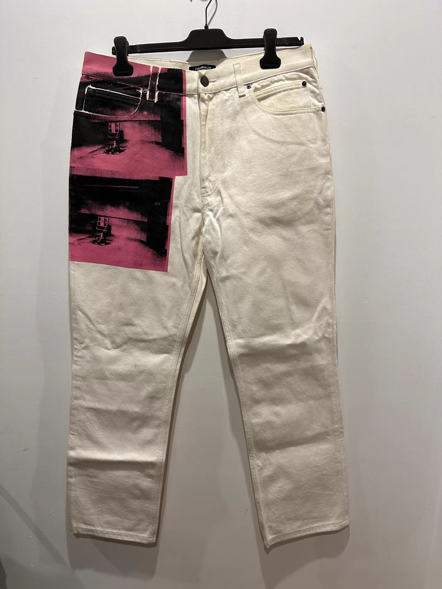 Calvin Klein CK 205W39NYC x Andy Warhol SS18 Pink Print Jeans 34W 1x Worn Size 24" / US 00 / IT 34 - 1 Thumbnail