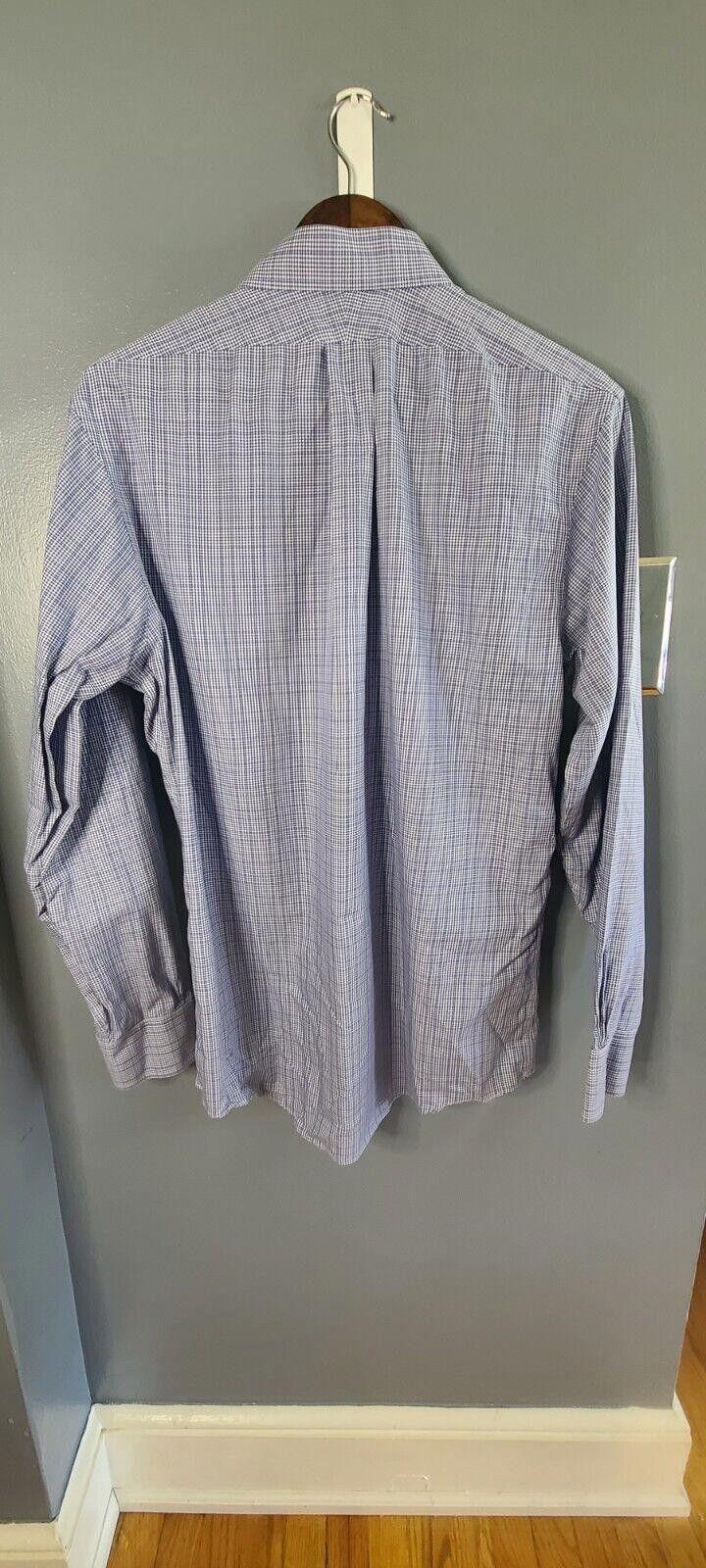 Brooks Brothers Brooks Brothers 346 Men's 15 1/2-4/5 White Blue Slim Fit Size 38R - 8 Thumbnail