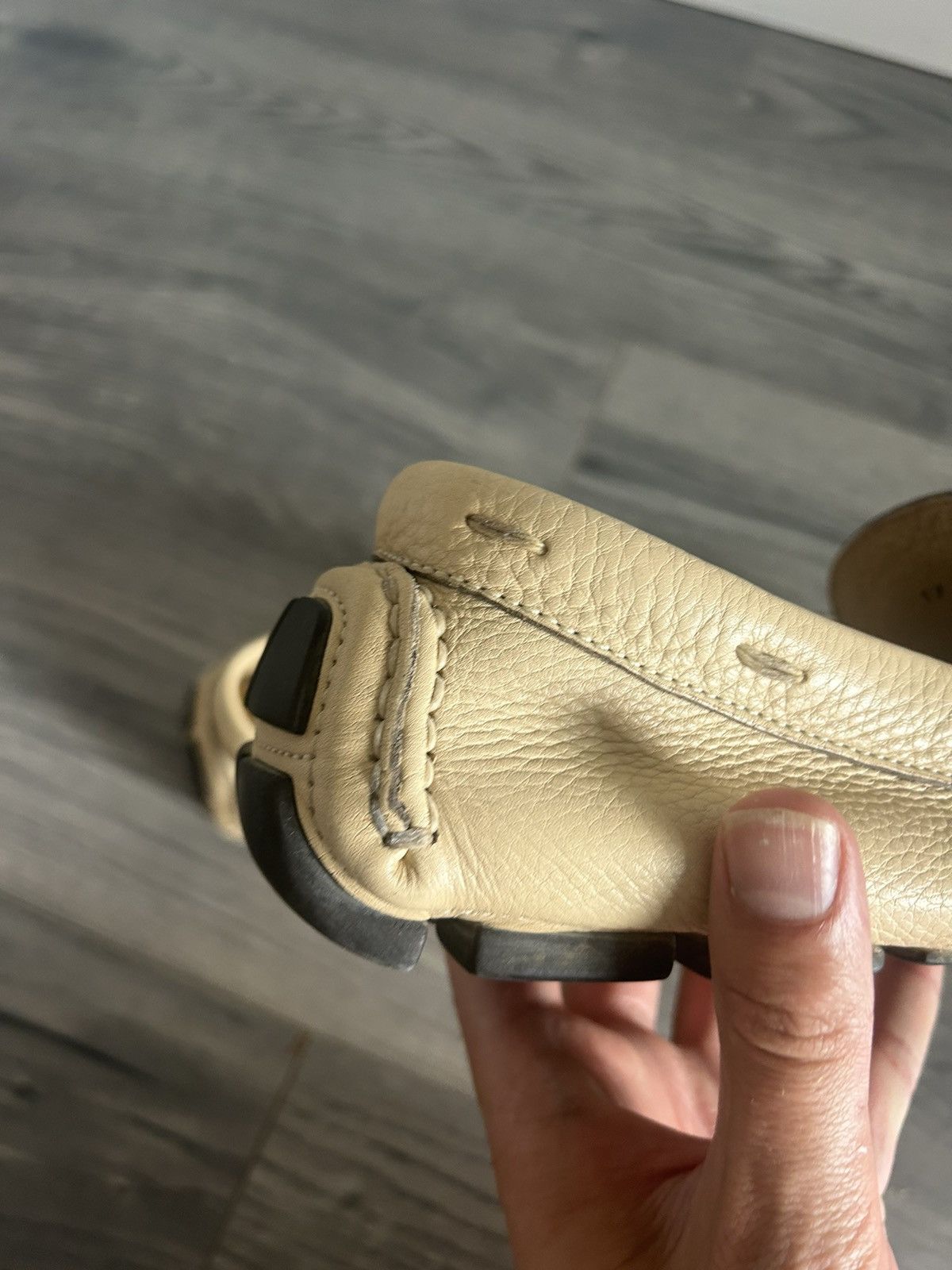 Prada Cream Leather Mocassins Size US 11 / EU 44 - 6 Thumbnail