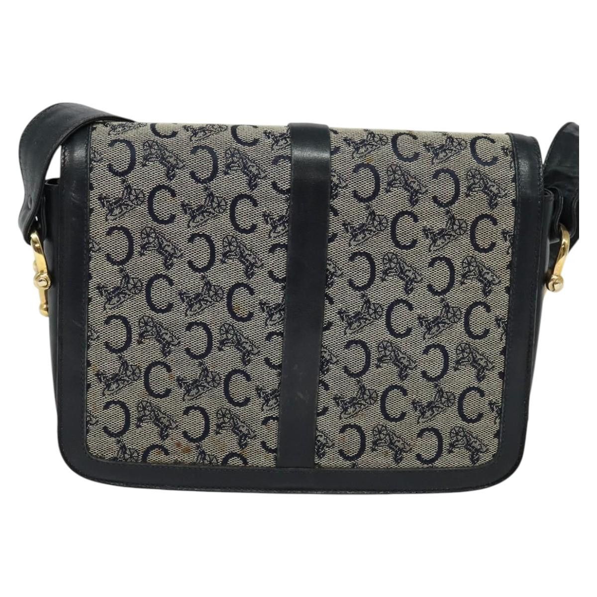 Celine CELINE C Sulky Shoulder Bag Canvas Navy Gold Size ONE SIZE - 3 Thumbnail