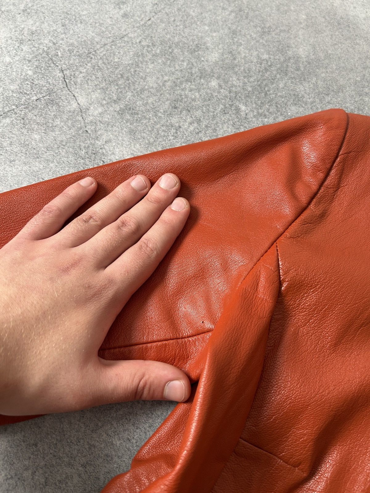 Vera Pelle Helline orange jacket women’s genuine leather Size S / US 4 / IT 40 - 5 Thumbnail