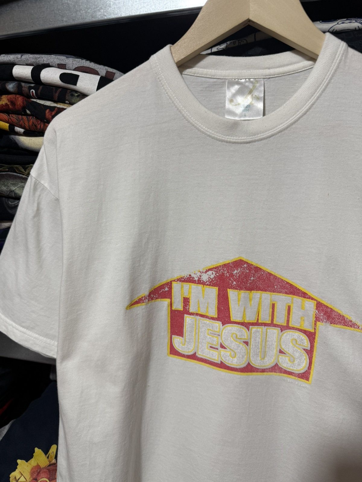 Vintage Vintage 90’s I’m With Jesus Retro Graphic T-Shirt Y2K Hype Size US XL / EU 56 / 4 - 3 Thumbnail