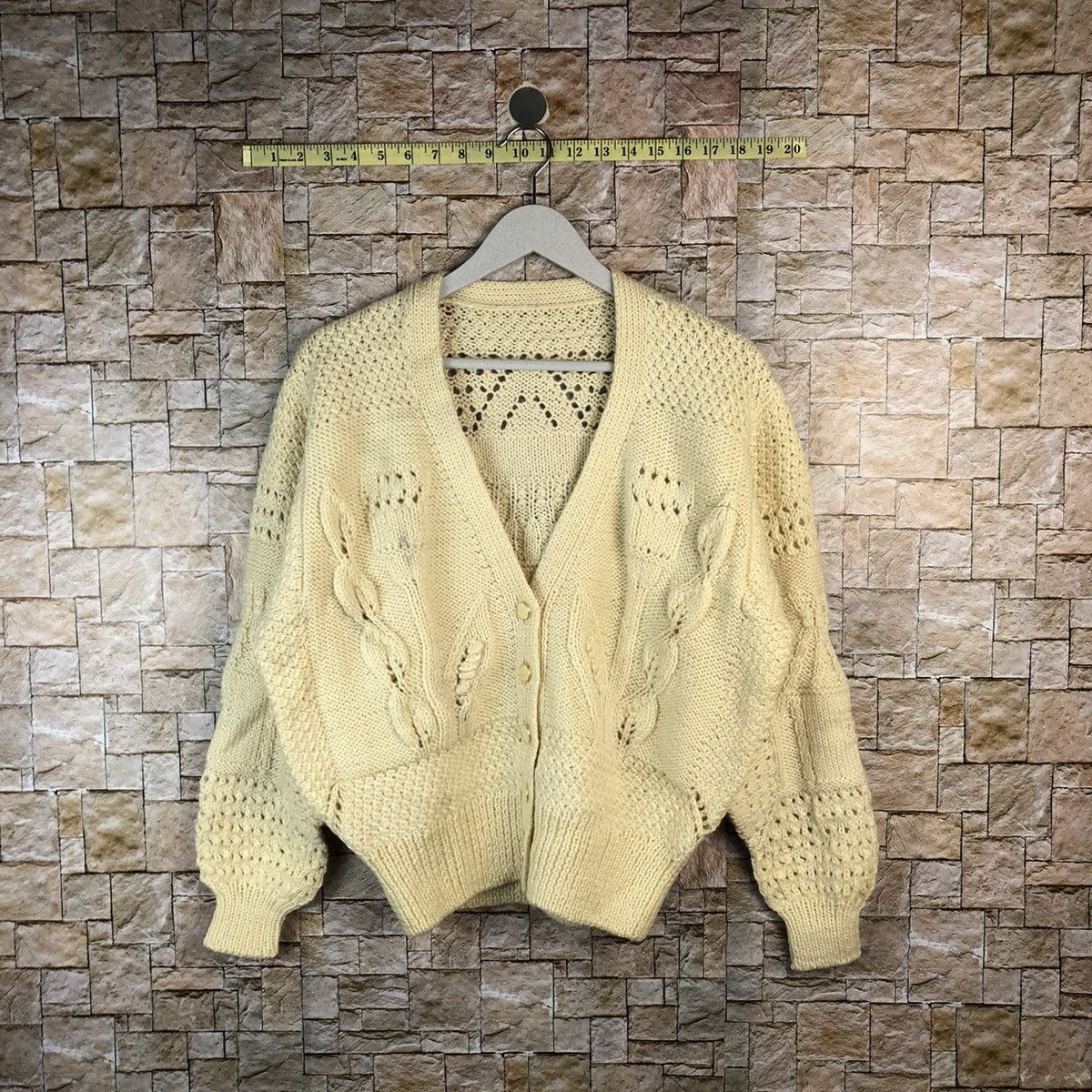 Homespun Knitwear × Japanese Brand Japan vintage crochet Brown Cardigan Knitwear #A1229 Size US M / EU 48-50 / 2 - 1 Thumbnail