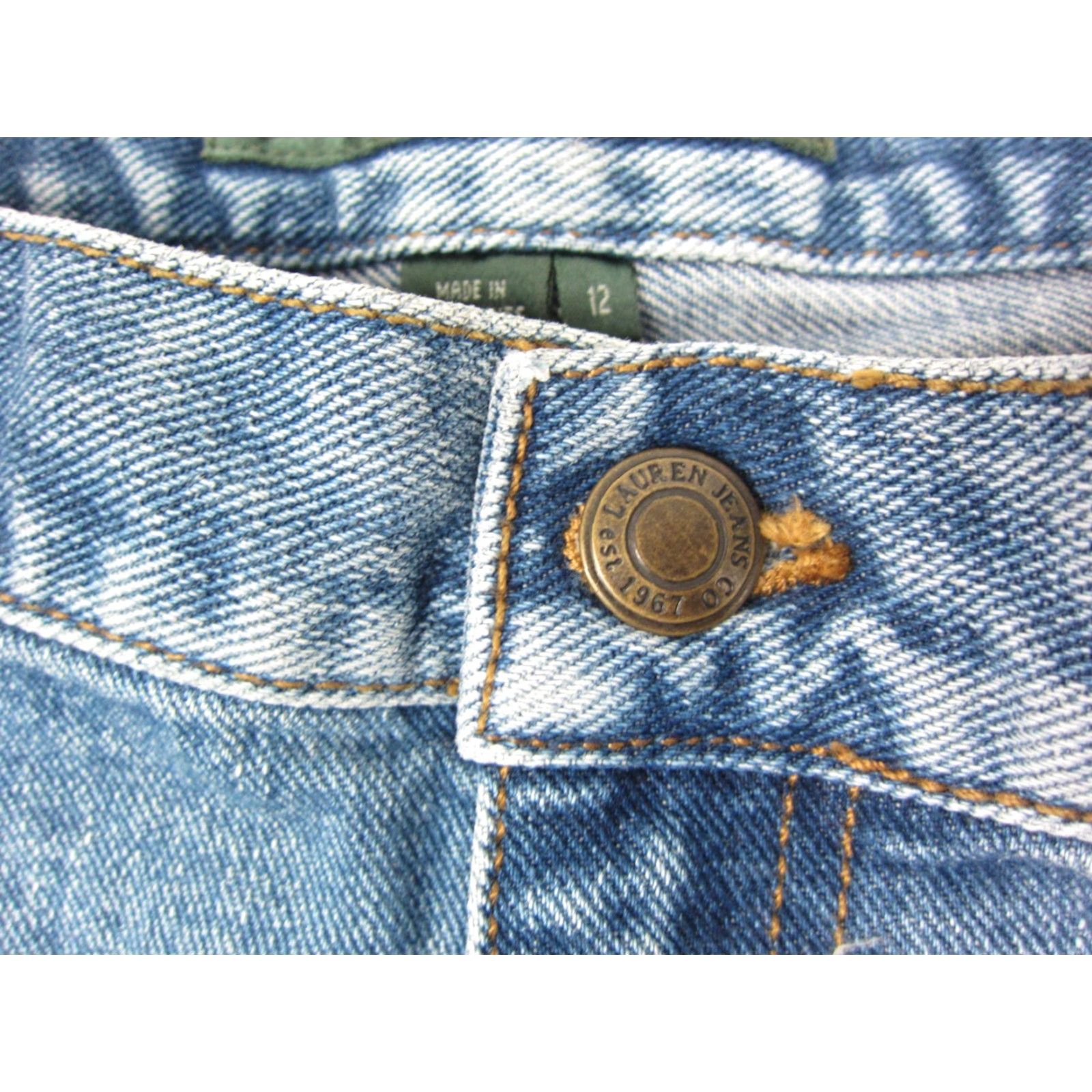 Denime VINTAGE Lauren Jeans Co. Jeans Womens 12 Blue Denim Cropped Capri 90s City Size 34" / US 12 / IT 48 - 4 Thumbnail