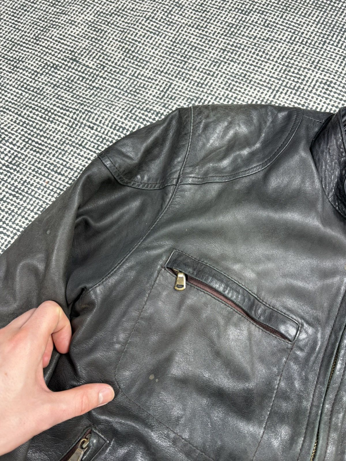 Genuine Leather 90s real leather vintage bomber 4 pocket jacket avant garde Size US M / EU 48-50 / 2 - 10 Thumbnail