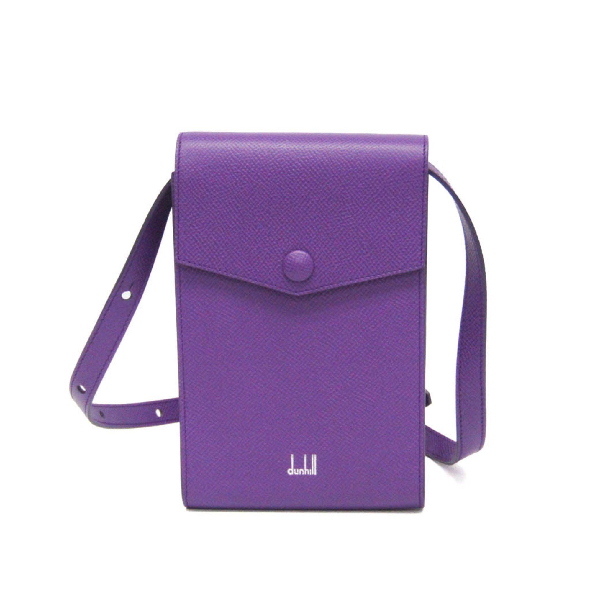 Alfred Dunhill Dunhill Cadogan Women's Leather Shoulder Bag Purple Size ONE SIZE - 1 Thumbnail