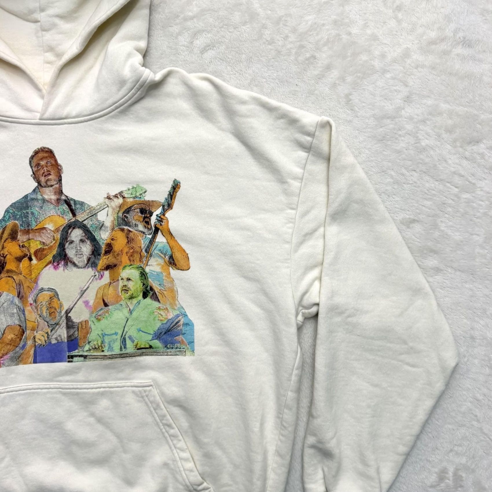 Vintage Zach Bryan Hoodie Mens Small White Quittin Time Tour Fleece Graphic Crew Neck Pockets Logo Size US S / EU 44-46 / 1 - 4 Thumbnail