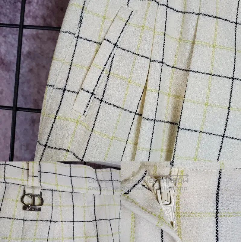Dior Dior Yellow Plaid Wool Women's Casual Pants . Size 28" / US 6 / IT 42 - 6 Thumbnail