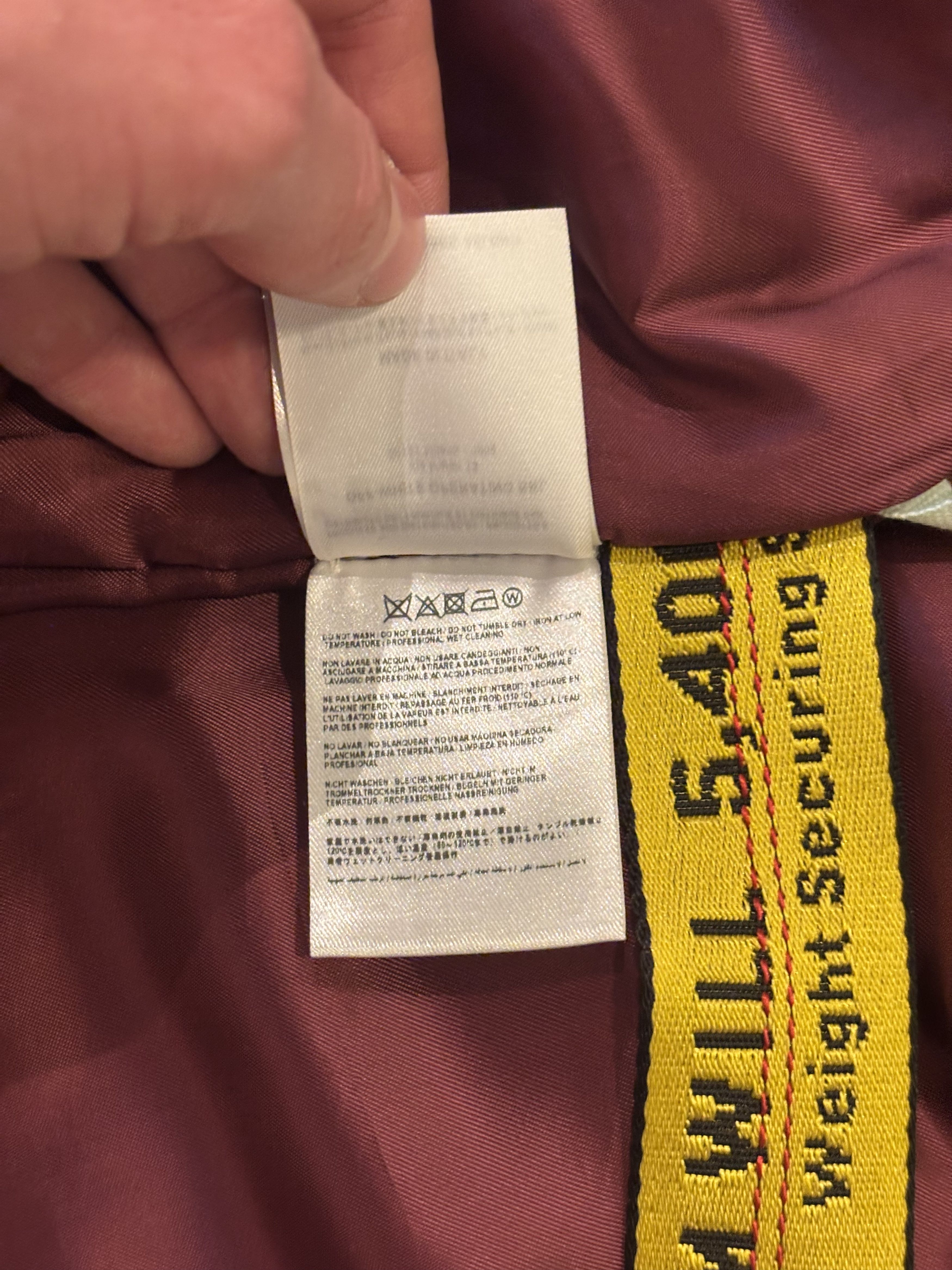 Off-White Veste bombers en nylon bordeaux Off-White en tbe Size US L / EU 52-54 / 3 - 15 Thumbnail