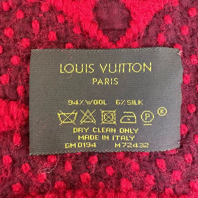 Louis Vuitton Louis Vuitton Wool red full logo fringe scarf Size ONE SIZE - 6 Thumbnail