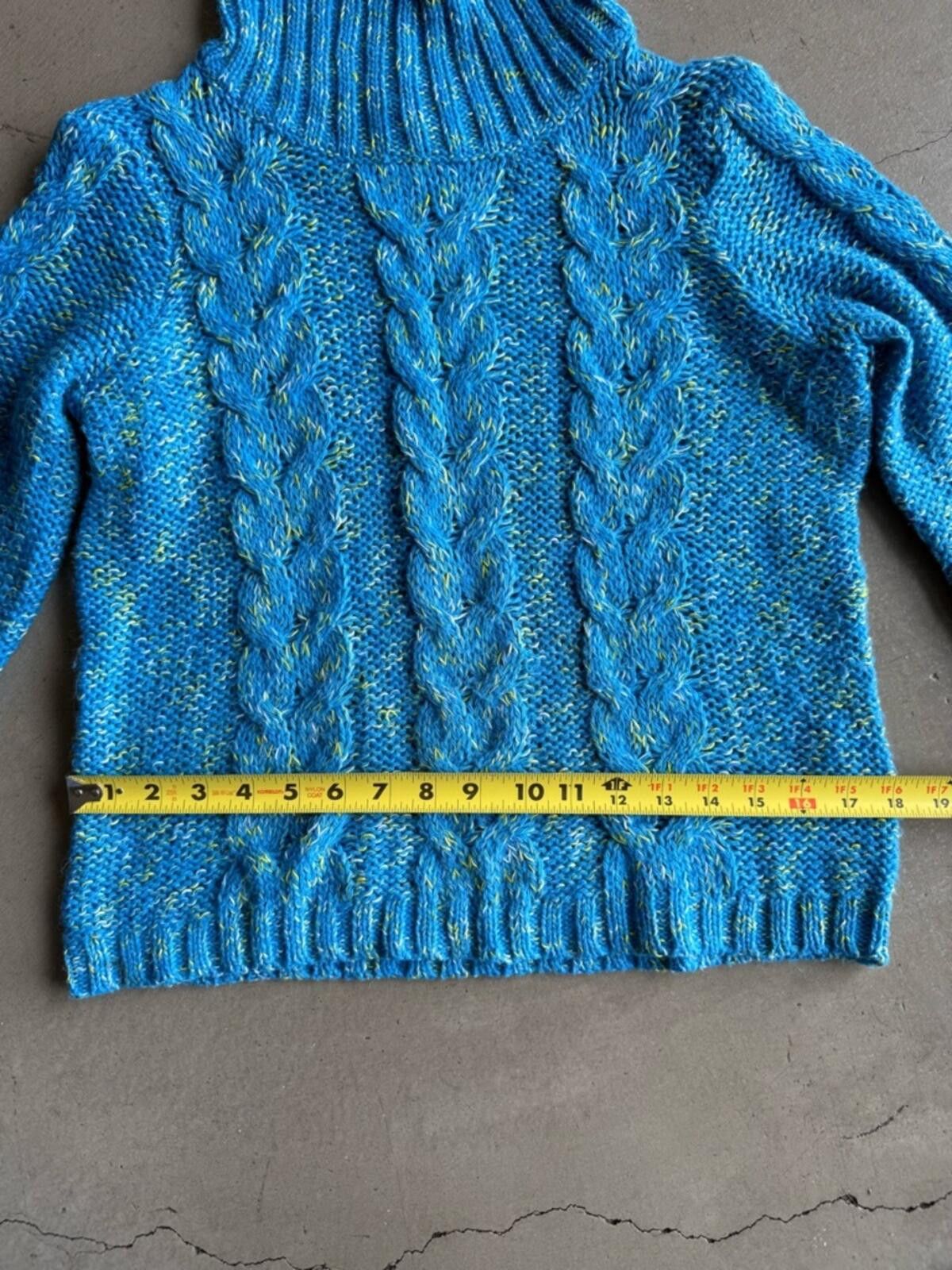 Other Kensie / Cable Knit Turtleneck Sweater / Blue Size M / US 6-8 / IT 42-44 - 3 Thumbnail