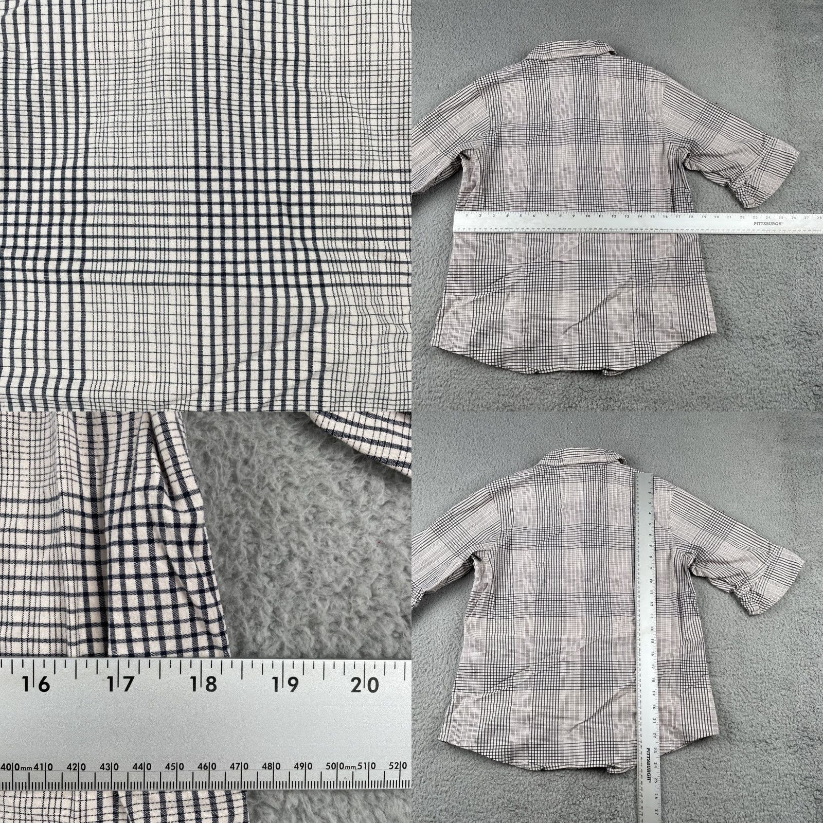 Vintage Woolrich Shirt Womens Button-Up Plaid Ivory M EUC Short Sleeve Collared Pattern: Plaid, Classic Outdoor Mens? Size M / US 6-8 / IT 42-44 - 9 Thumbnail