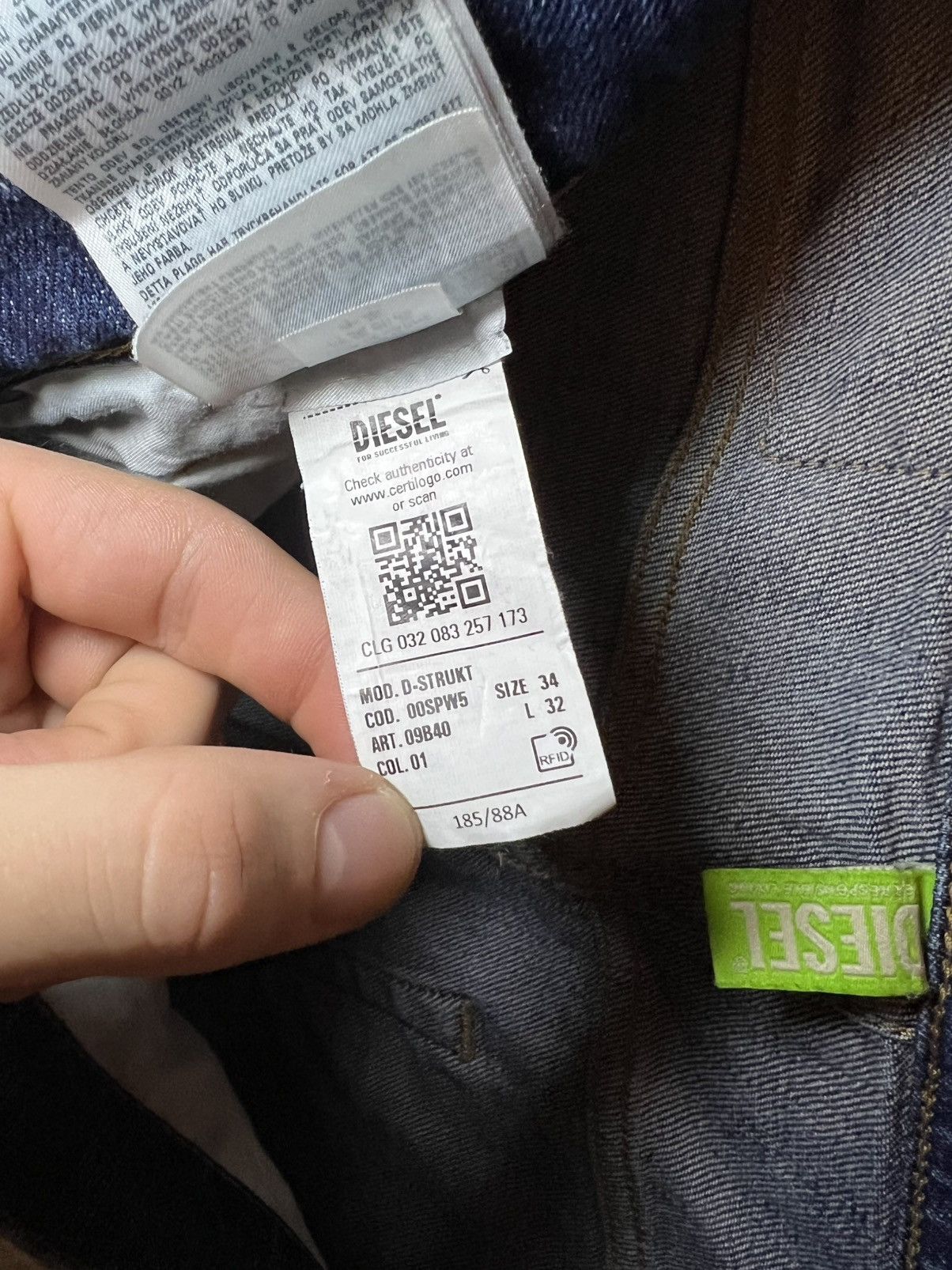Diesel Vintage Diesel D-STRUKT D-stressed in Italy slim jeans Size US 34 / EU 50 - 23 Thumbnail