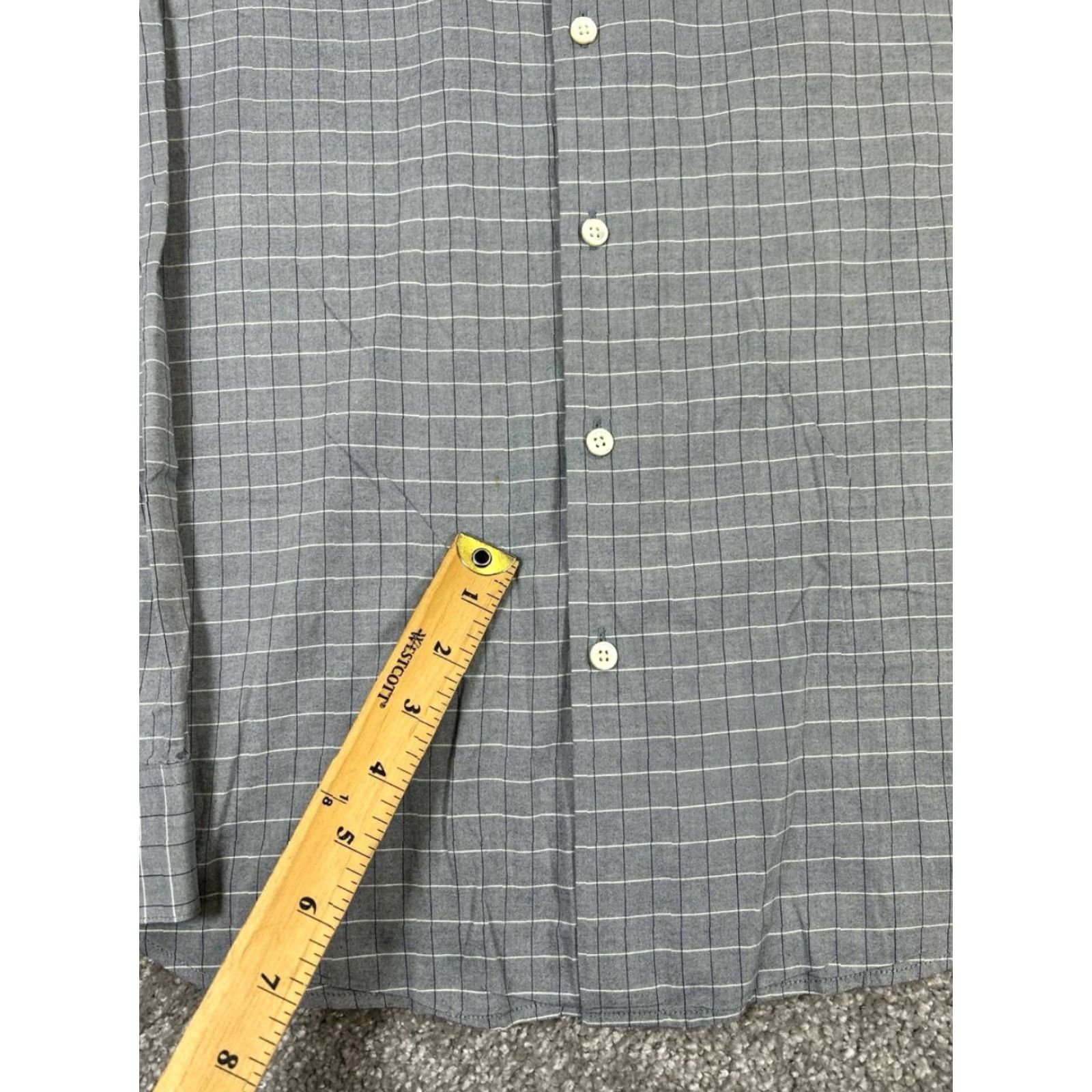 Theory Theory Shirt Mens Large Gray White Cotton Button Up Shirt Size US L / EU 52-54 / 3 - 6 Thumbnail