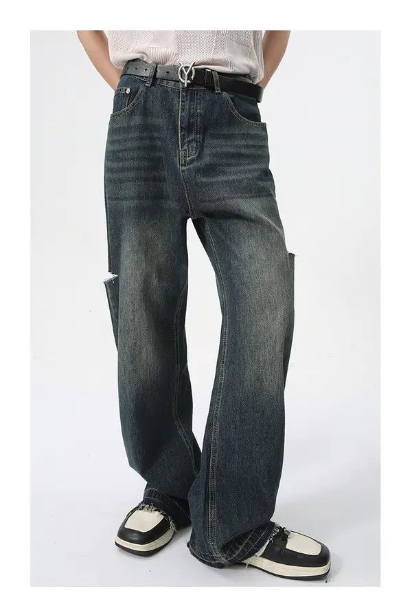 Japanese Brand Noriko x moto Street retro side hole design jeans Size US 32 / EU 48 - 1 Thumbnail