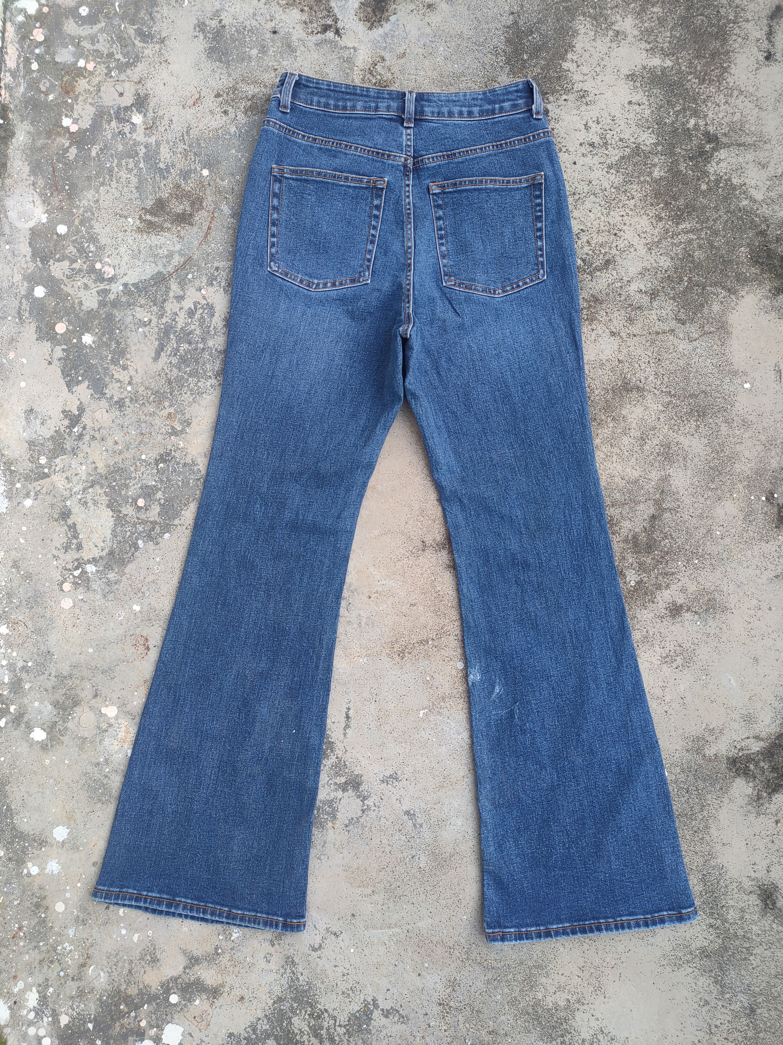 GU FLARE VINTAGE GU BOOTCUT JEANS FADED DENIM PANTS Size US 27 - 8 Thumbnail