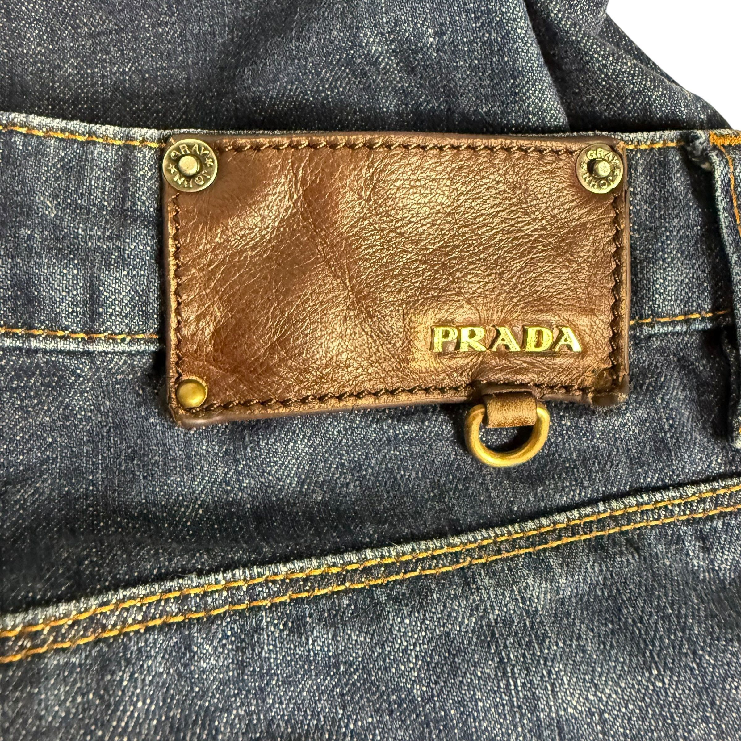 Prada 🔥RARE🔥Vintage Prada Easy Fit Washed Indigo Denim Jeans Size US 33 - 5 Thumbnail