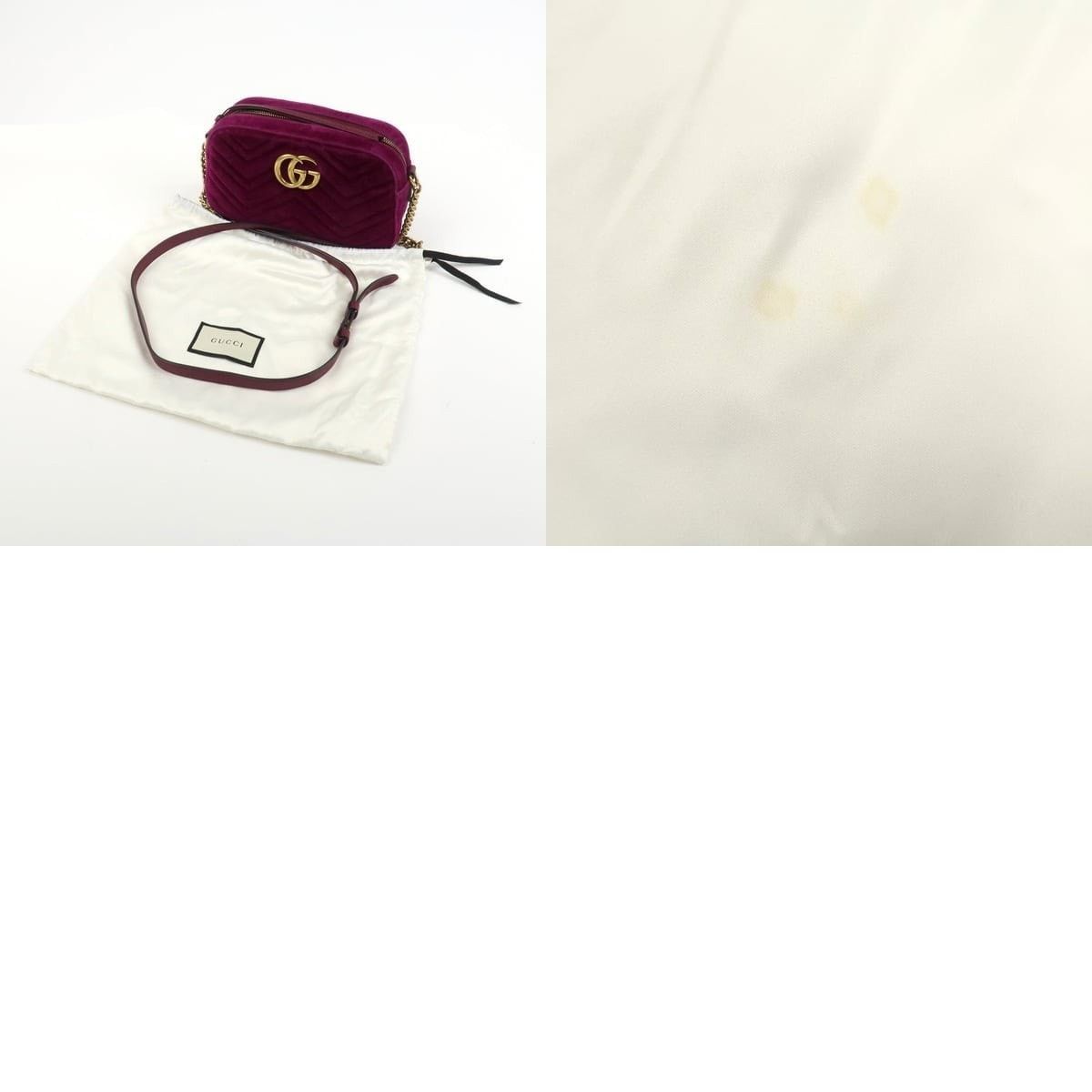 Gucci Gucci GG Marmont Matelasse Velvet Crossbody Bag Purple Size ONE SIZE - 8 Thumbnail