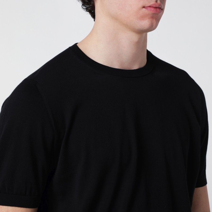 Drumohr o1d2blof0226 Cotton T-Shirt in Black Size US L / EU 52-54 / 3 - 4 Thumbnail