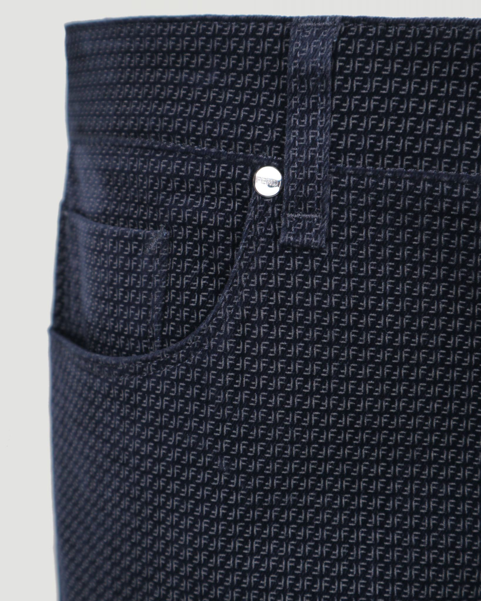 Fendi o1w1db10325 FS0795 Denim Pant in Navy Blue Size US 34 / EU 50 - 3 Thumbnail