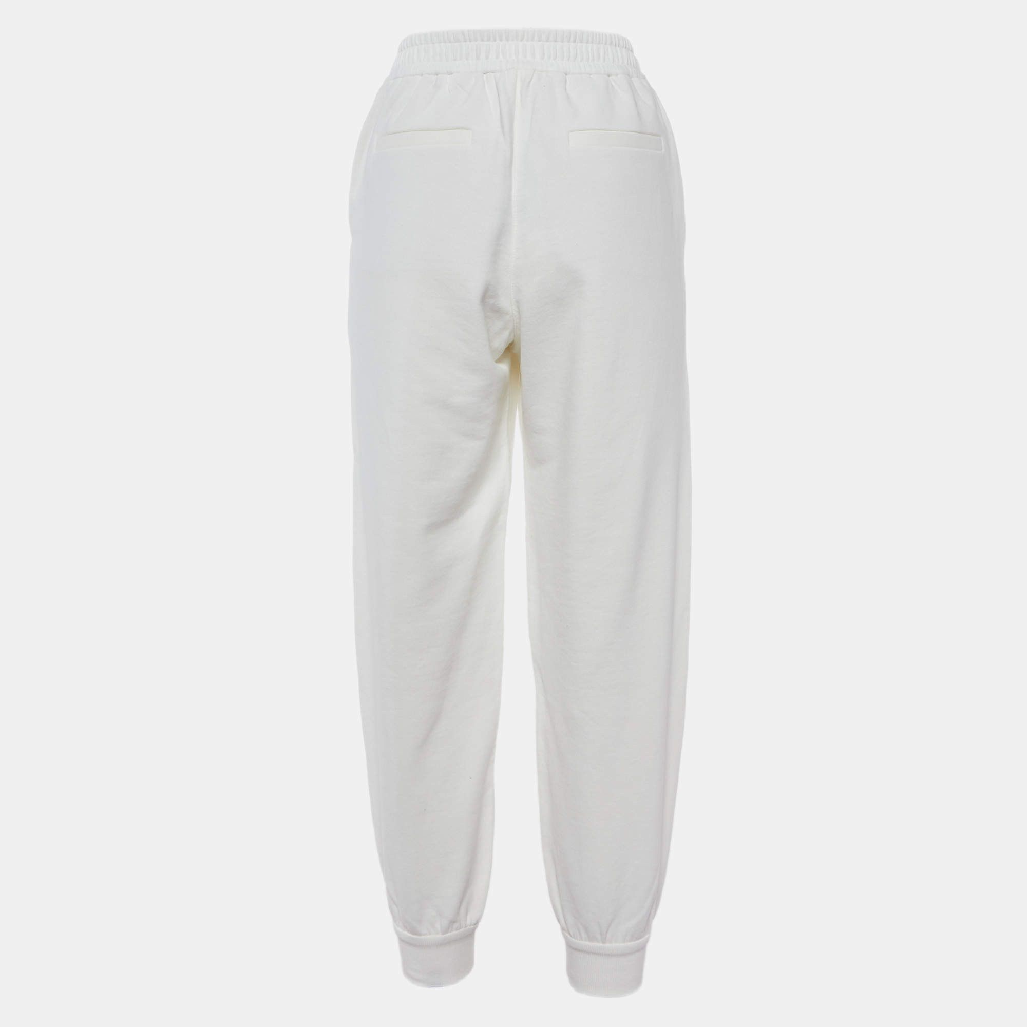 Brunello Cucinelli o1la1rc1a0325 Sport Pants With Monili in White Size 27" / US 4 / IT 40 - 2 Thumbnail