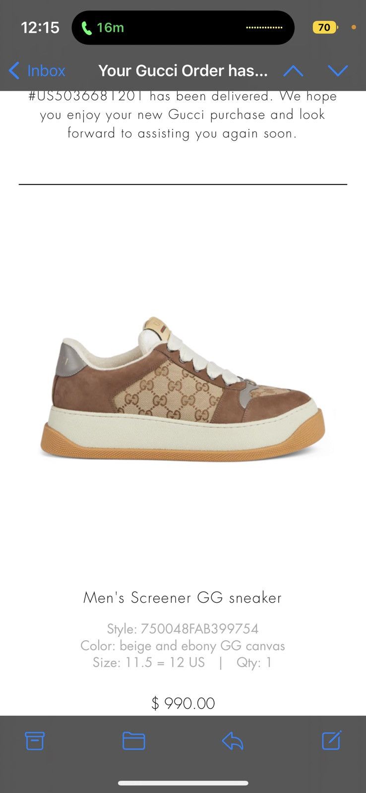 Gucci Gucci Screener GG sneaker Size US 12 / EU 45 - 21 Thumbnail