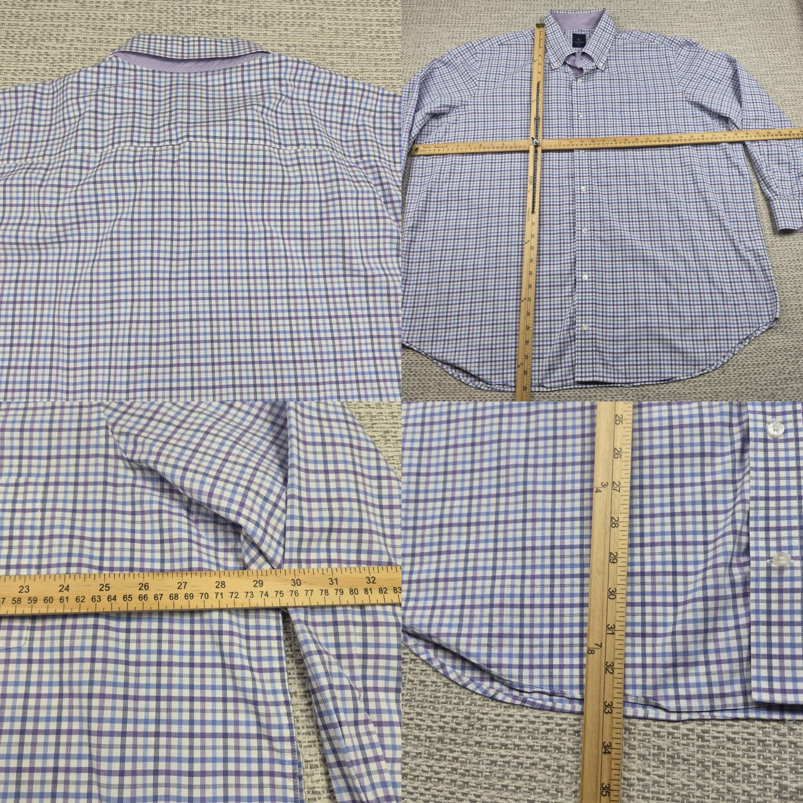 Tailorbyrd Tailorbyrd Shirt Mens 2XL Button Up Blue Purple Check Long Sleeve Casual Dress Size US XXL / EU 58 / 5 - 8 Thumbnail