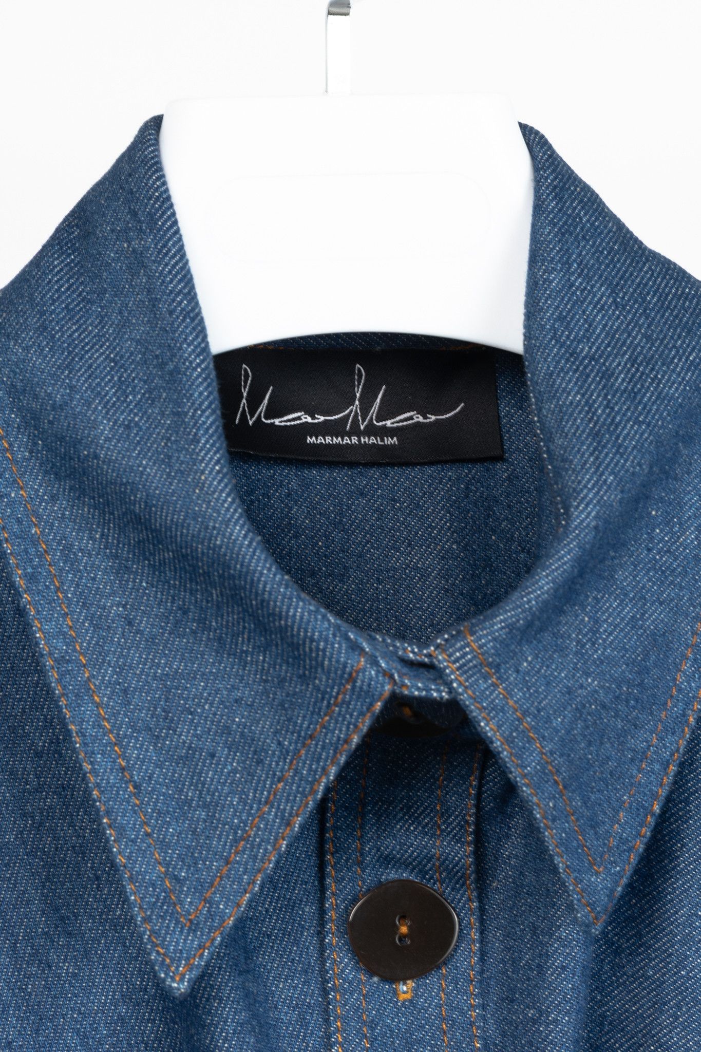 Other Marmar Halim Blue Denim Buttoned Belted Shirt Dress Size XL / US 12-14 / IT 48-50 - 4 Thumbnail