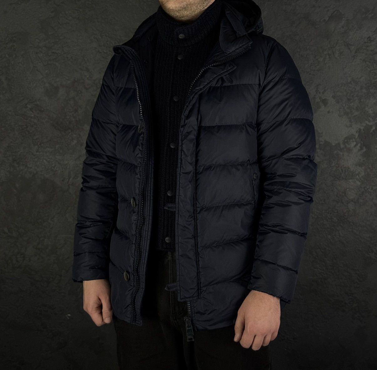 Herno HERNO Mens Polar-Tech Jacket Down Puffer Dark Blue 50 Size US M / EU 48-50 / 2 - 2 Thumbnail