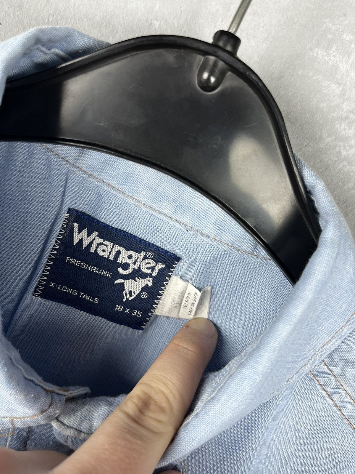 Vintage × Wrangler Wrangler shirt USA vintage Size US L / EU 52-54 / 3 - 3 Thumbnail