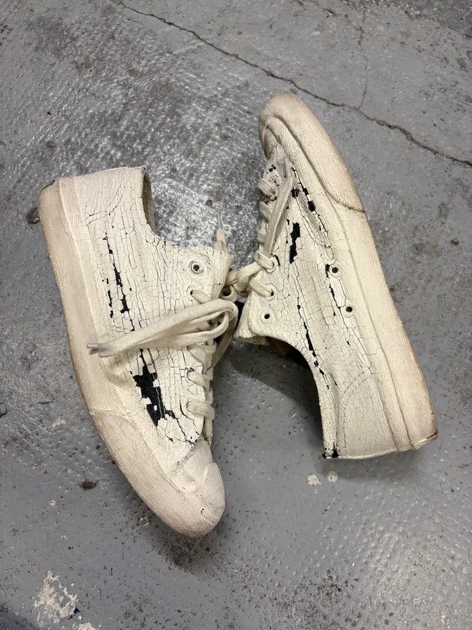 Maison Margiela 2012 Maison Margiela Converse White Painted Sneakers Size US 7.5 / IT 37.5 - 6 Thumbnail
