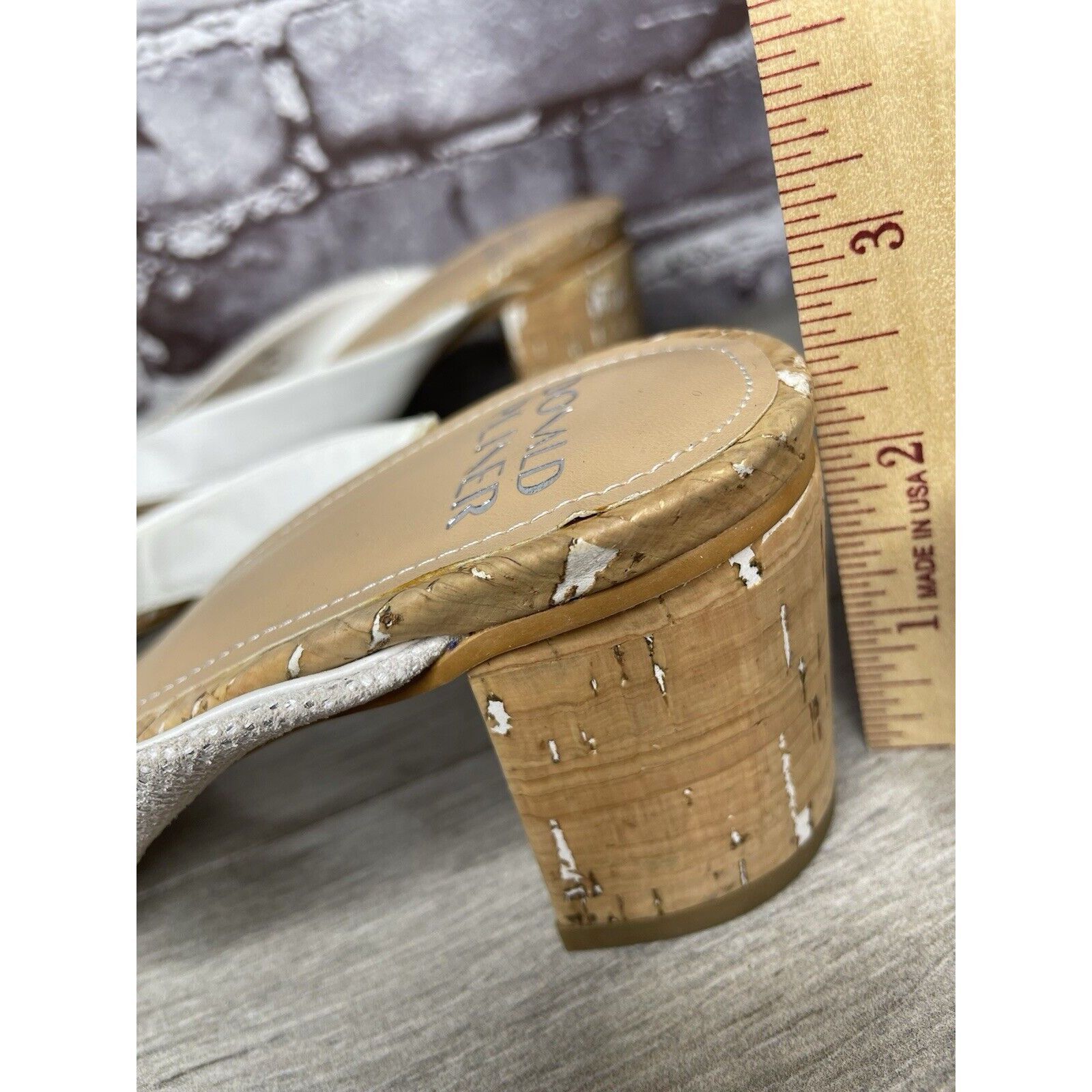 Donald Pliner Donald Pliner OONA White Leather Cork Heel Sandals Women Sz Size US 8 / IT 38 - 12 Thumbnail