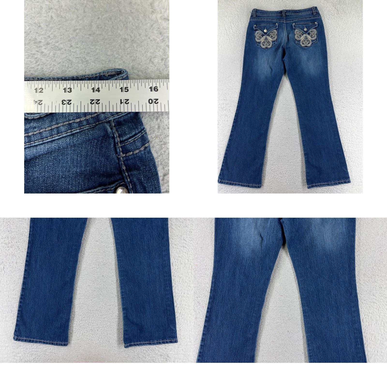 Nine West Nine West Jeans Women 8 Blue Denim Bootcut Cotton Blend 29x29 Regular Stretch 5-Pocket Design Inseam 29 Size 30" / US 8 / IT 44 - 9 Thumbnail