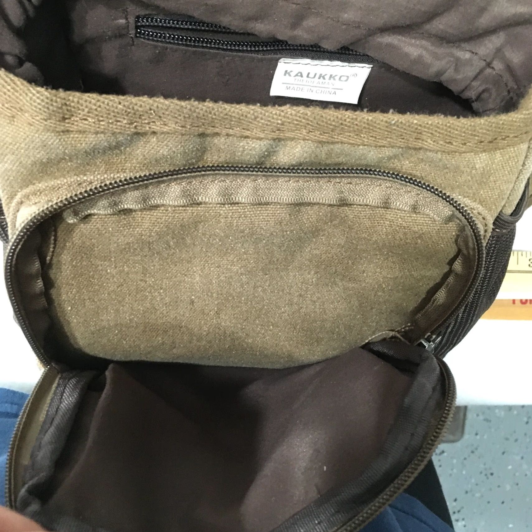 Vintage Crossbody Cargo Bag Brown Canvas Utility Hiking Travel Military Style Unisex Adults Medium Canvas Faux Leather Size ONE SIZE - 6 Thumbnail