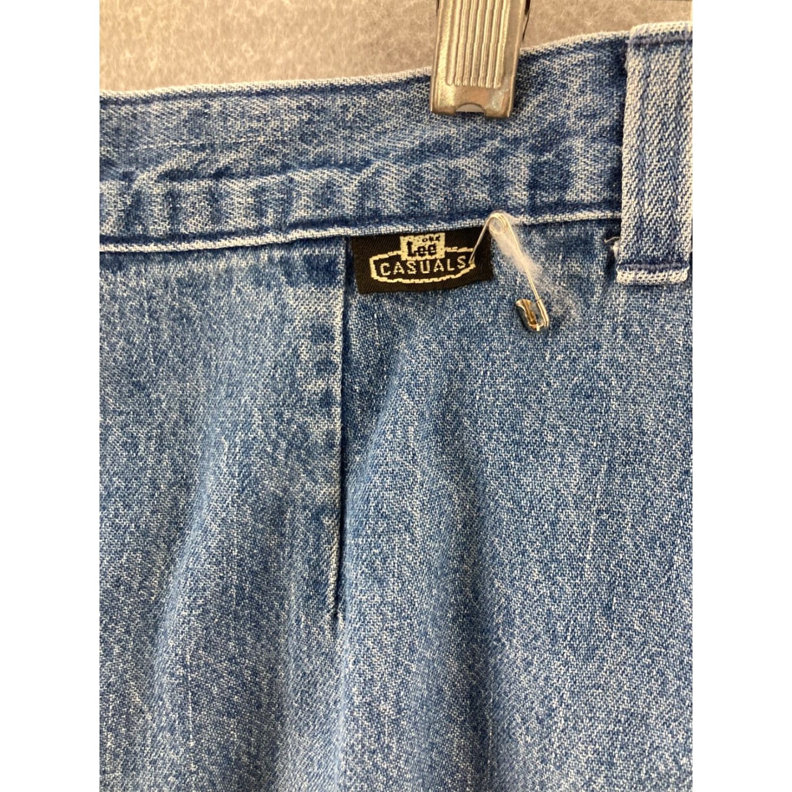 Lee VINTAGE Lee Denim Skirt Womens High Rise Midi A-Line 30x33 Blue 80s 90s Casual Shirt/Skirt? Size 30" / US 8 / IT 44 - 6 Thumbnail