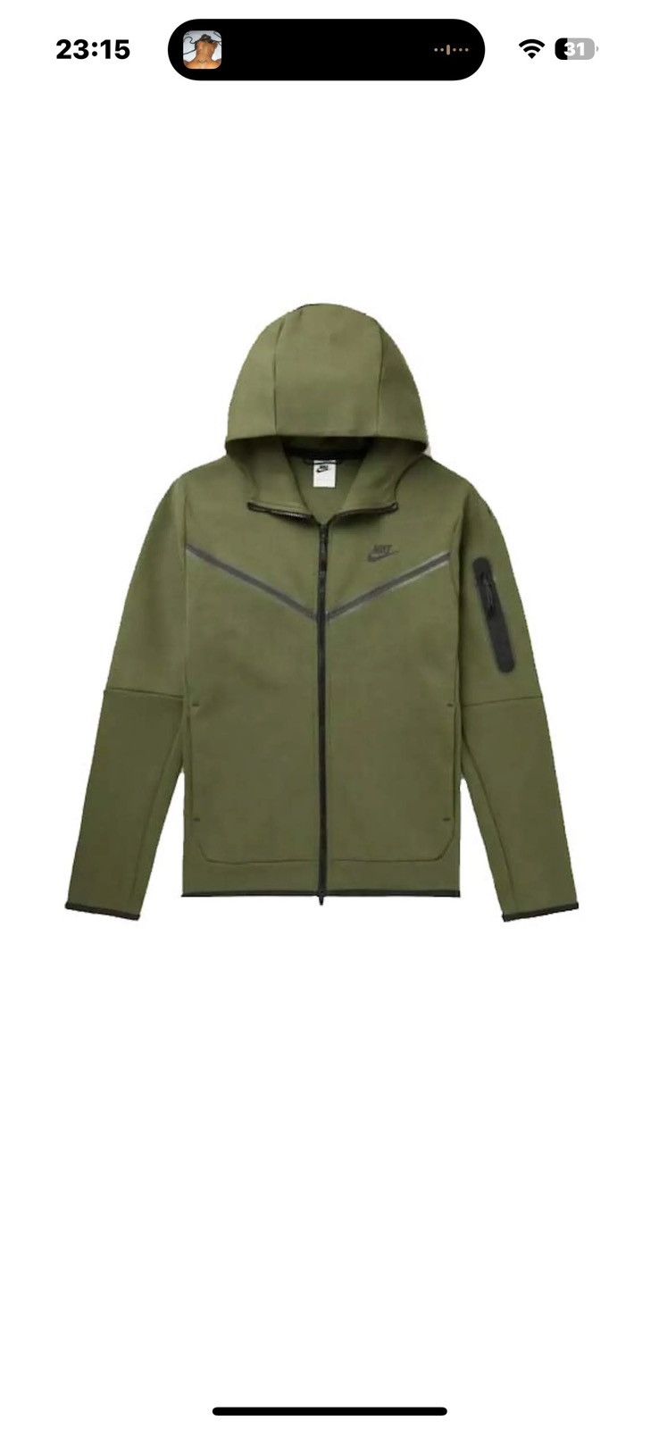 Nike Army green nike tech zip up Size US XL / EU 56 / 4 - 5 Thumbnail
