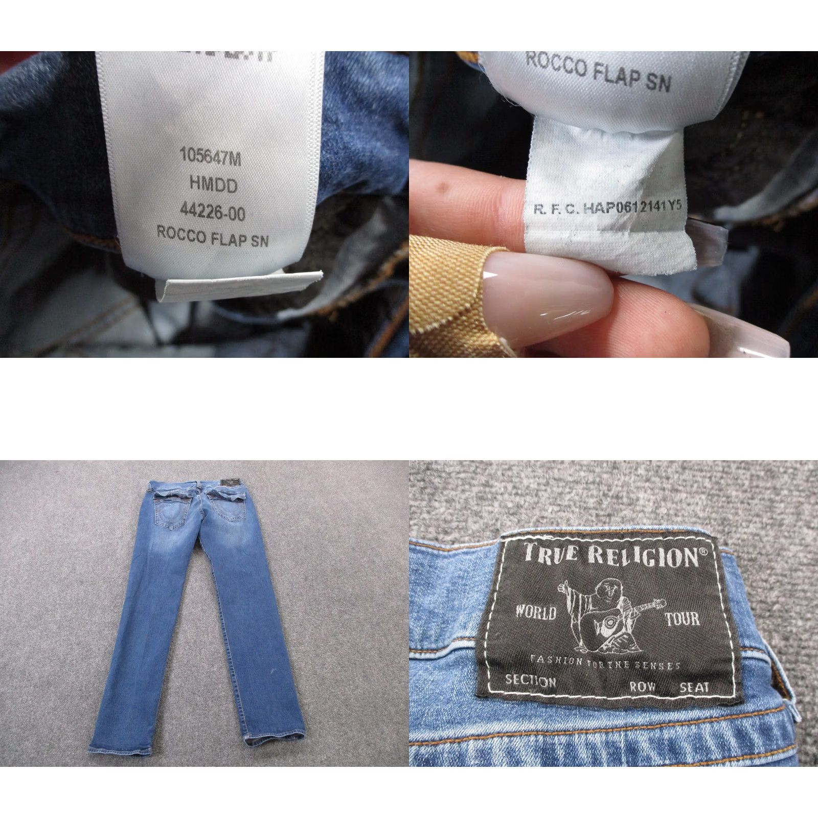 True Religion True Religion Jeans Mens 36 Blue Denim Rocco Relaxed Skinny Faded Casual Jeans Mens 36 Blue Denim Rocco Skinny Regular Stretch Size US 31 - 9 Thumbnail