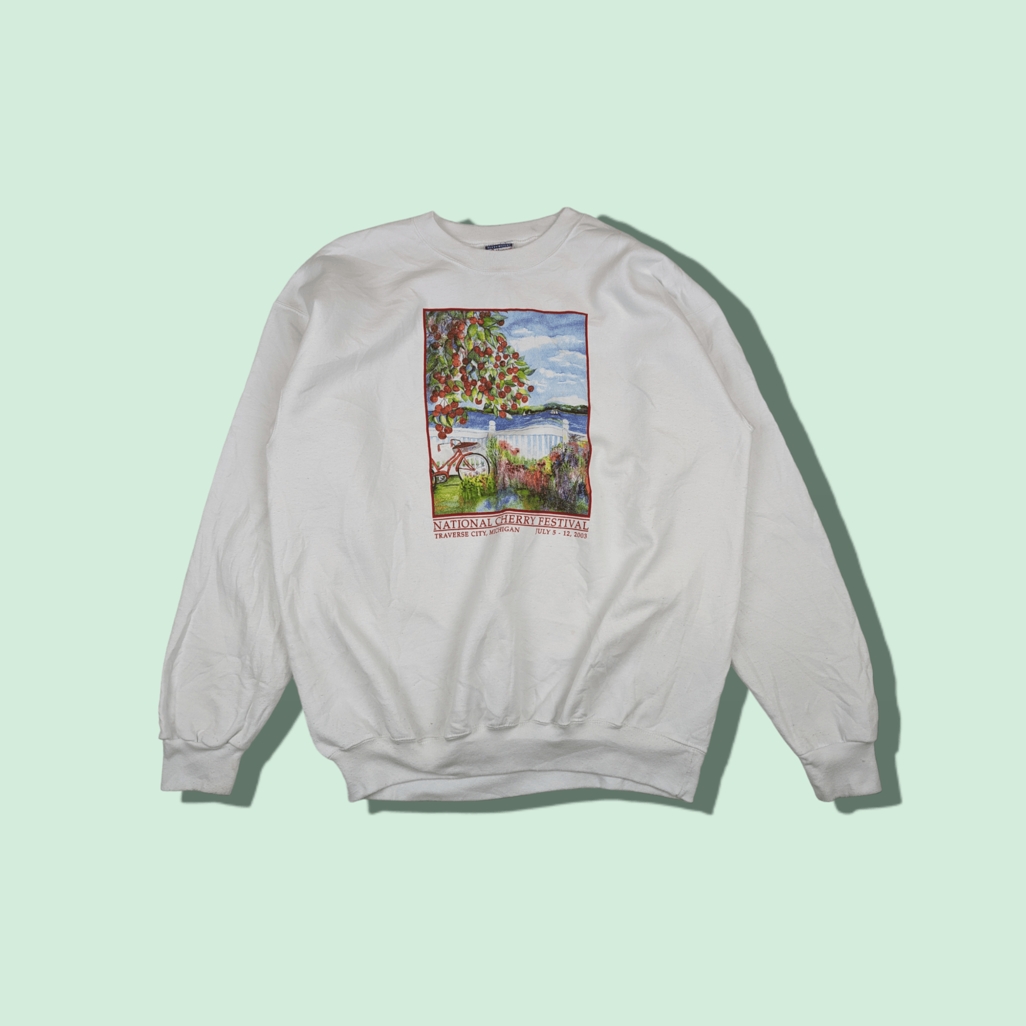 Hanes Vintage 2000's HANES National Cherry Festival Sweatshirt Size US L / EU 52-54 / 3 - 1 Thumbnail