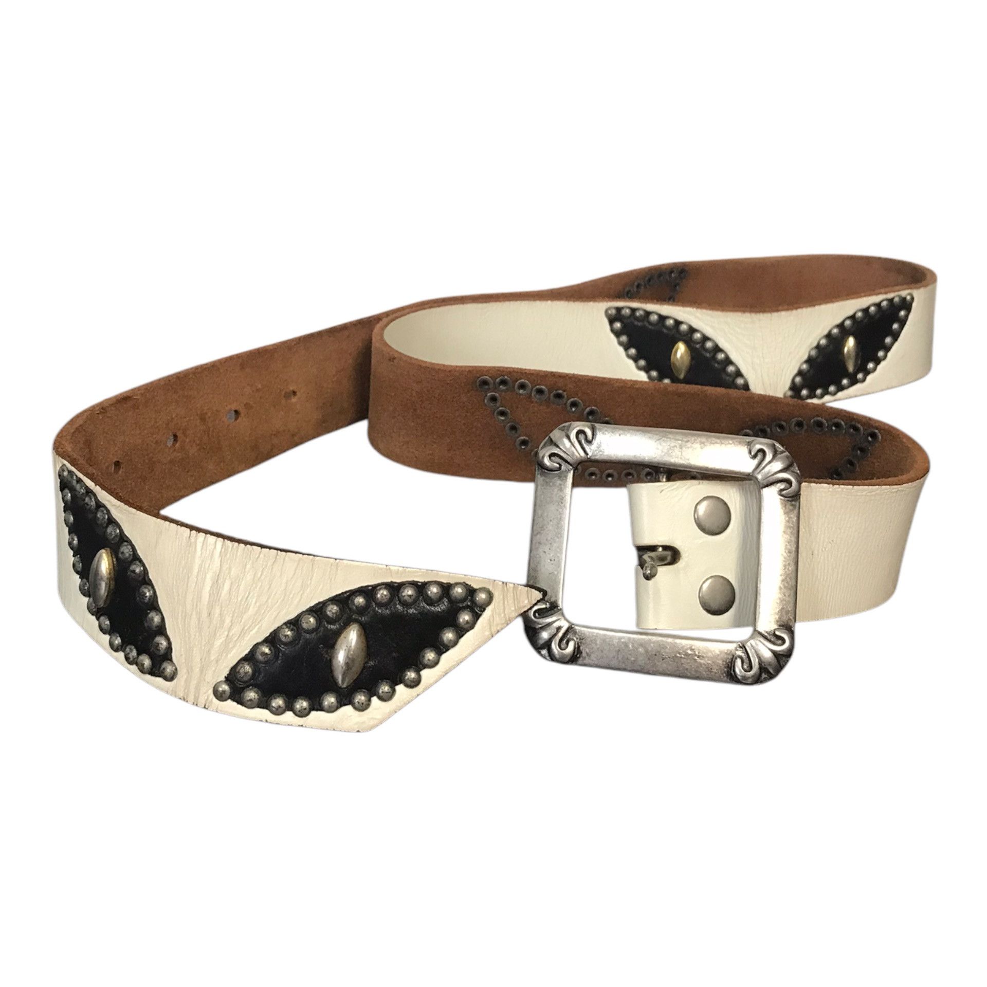 Hysteric Glamour × If Six Was Nine × Other Other Leather Studded White Belt Size ONE SIZE - 1 Thumbnail