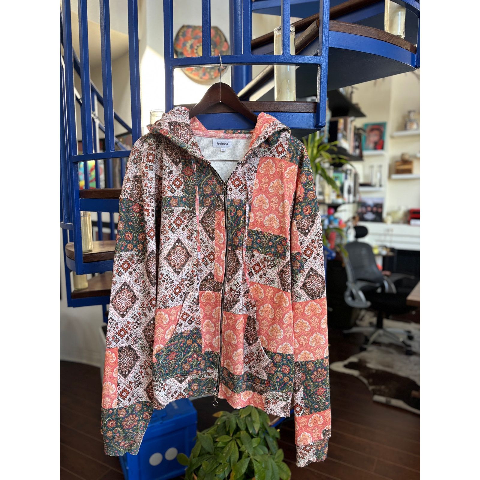 Profound Aesthetic Profound Aesthetic Patchwork Zip Hoodie Size L Size US L / EU 52-54 / 3 - 1 Thumbnail