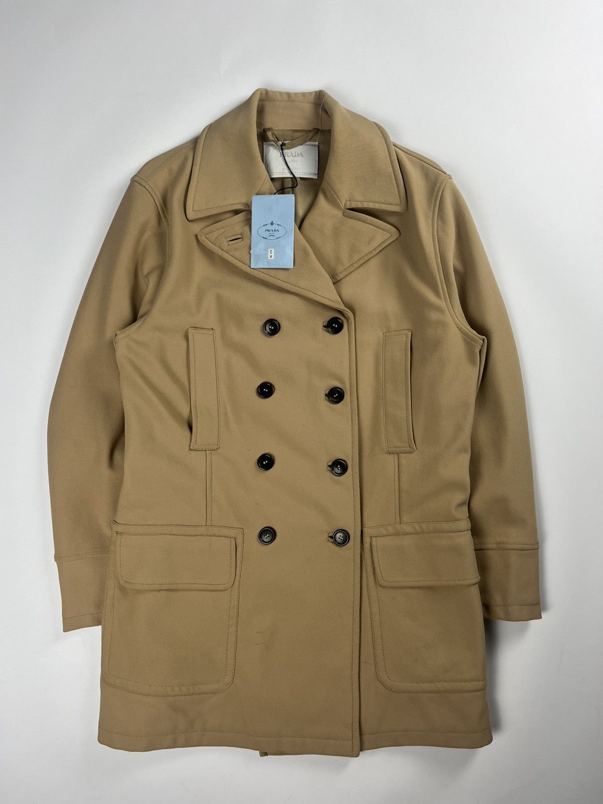 Prada Prada Camel Double Breasted Officer Overcoat FW 1995 Size US L / EU 52-54 / 3 - 1 Thumbnail