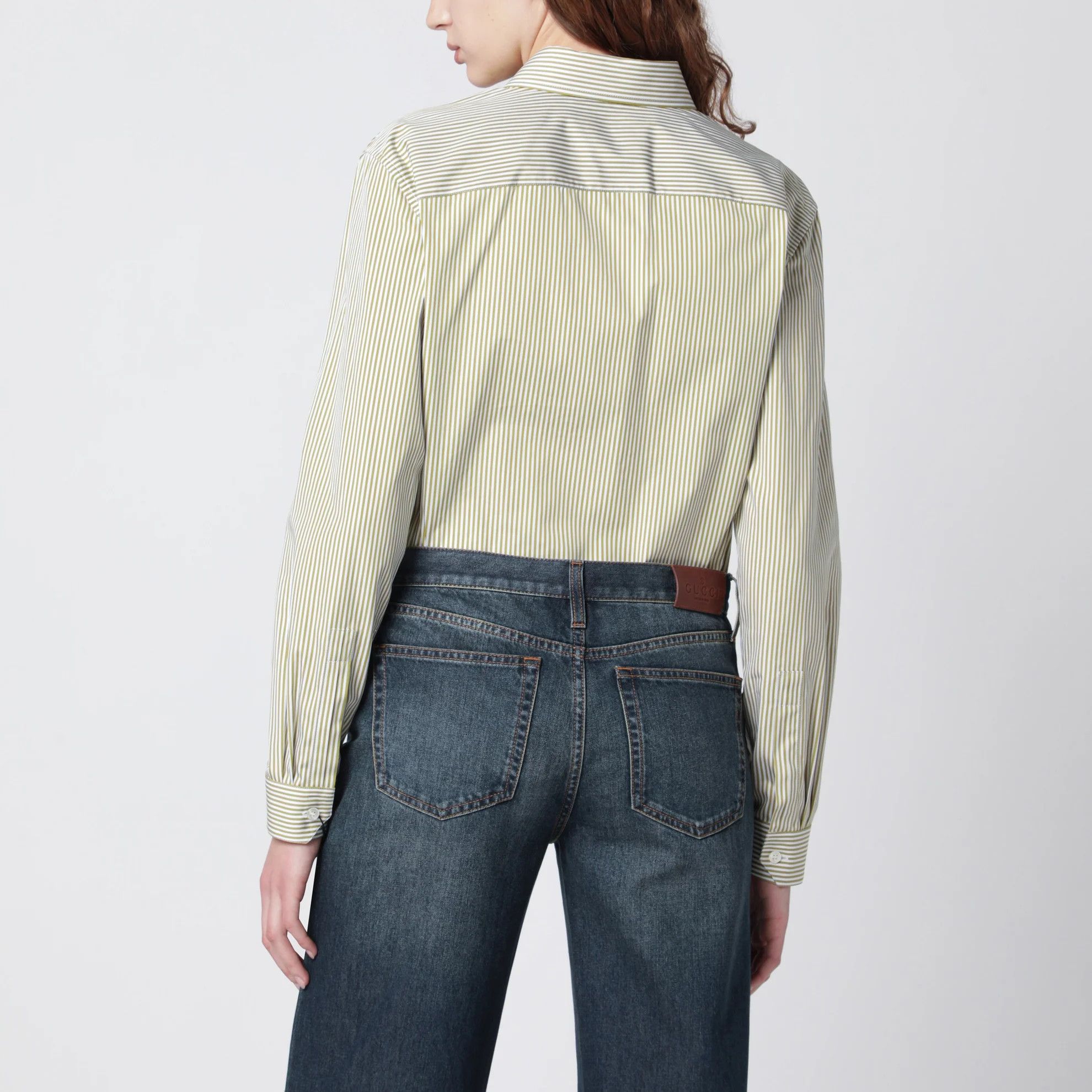 Saint Laurent Paris o1d2blof0526 Cotton Poplin Shirt in Light Green Size XS / US 0-2 / IT 36-38 - 2 Thumbnail