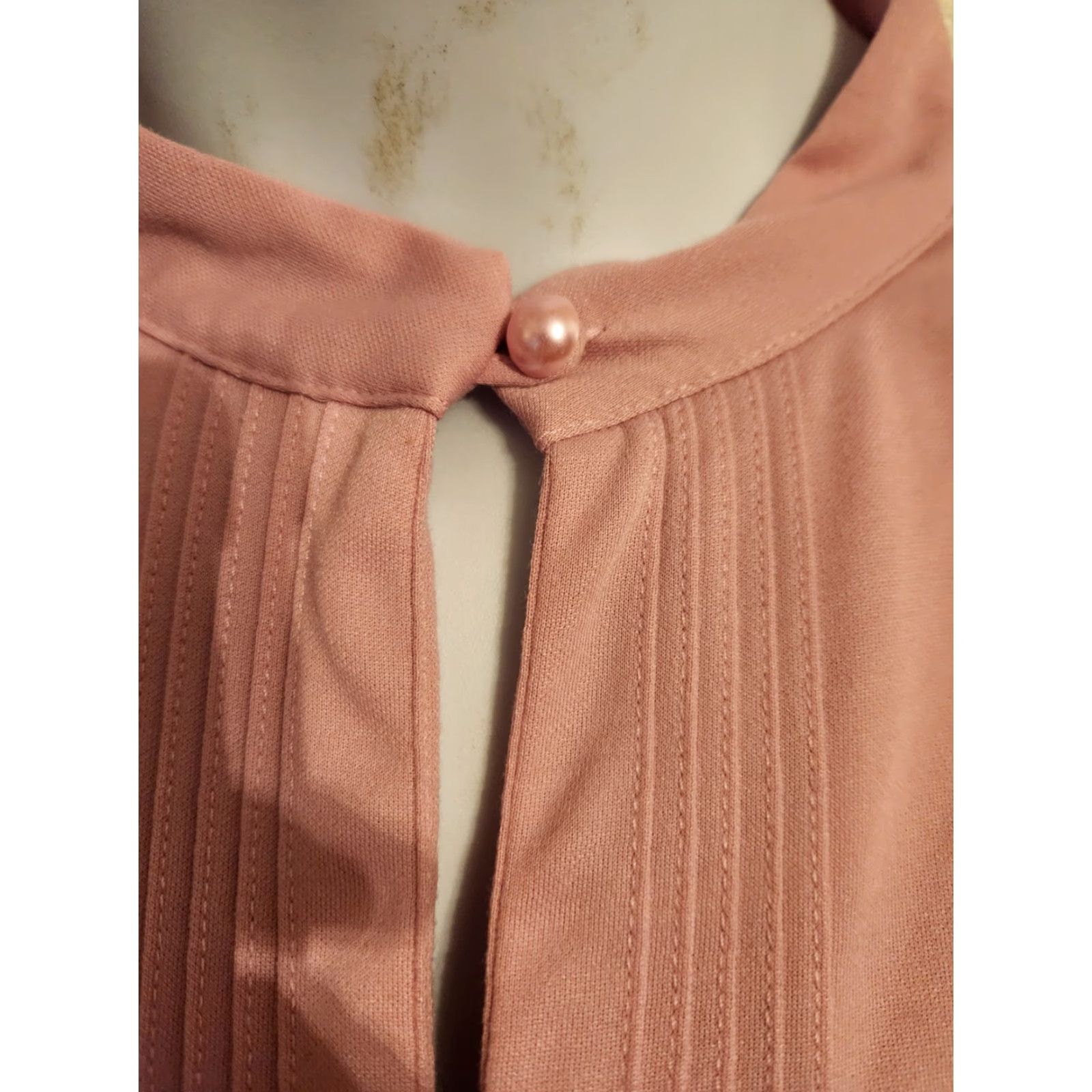 Vintage VINTAGE Carriage Court 70s 80s Mauve Pink Pleated Secretary Midi Dress 20W Plus Women’s Size 3XL / US 20-22 - 2 Thumbnail