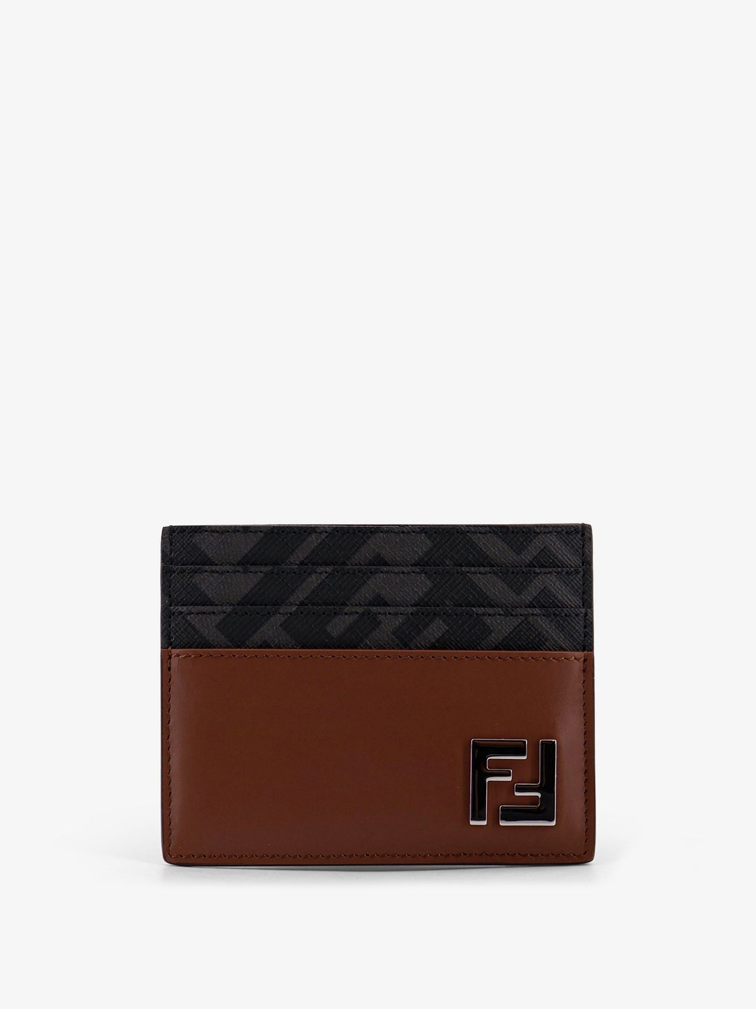 Fendi Leather And Ff Fabric Card Holder Size ONE SIZE - 1 Thumbnail