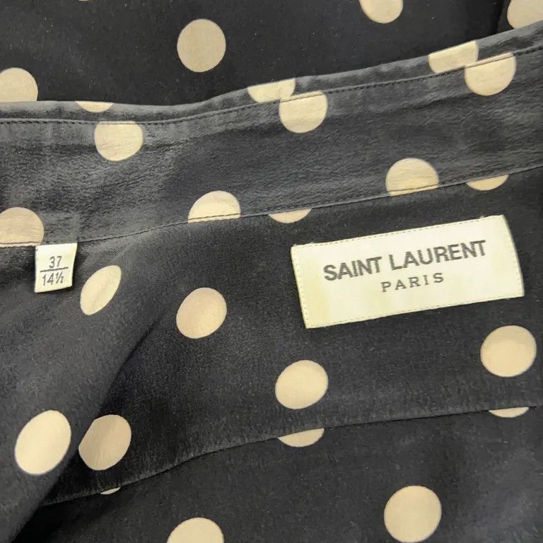 Saint Laurent Paris S/S16 Polkadot Silk Shirt by Hedi Slimane Size US M / EU 48-50 / 2 - 3 Thumbnail