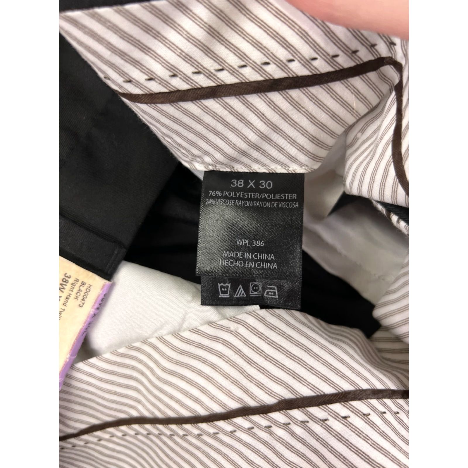 Haggar Haggar Mens Dress Pants Black 38 Flat Front Polyester Blend Zip Fly Straight Fit Comfort Pockets Belt Loops Dress Pants Men Black 38 Size US 38 / EU 54 - 4 Thumbnail