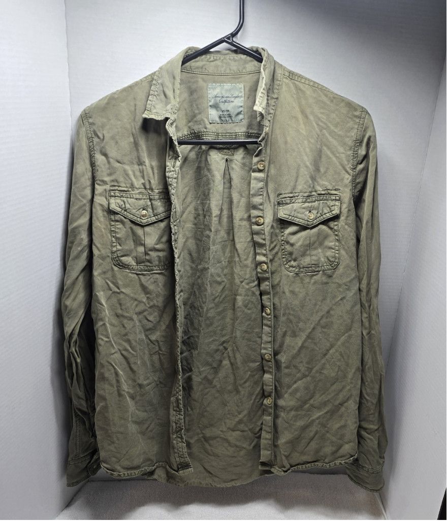 American Eagle Outfitters American Eagle Womens Gray Vtg Bf Button Up Shirt Size XS TP Size XS / US 0-2 / IT 36-38 - 1 Thumbnail