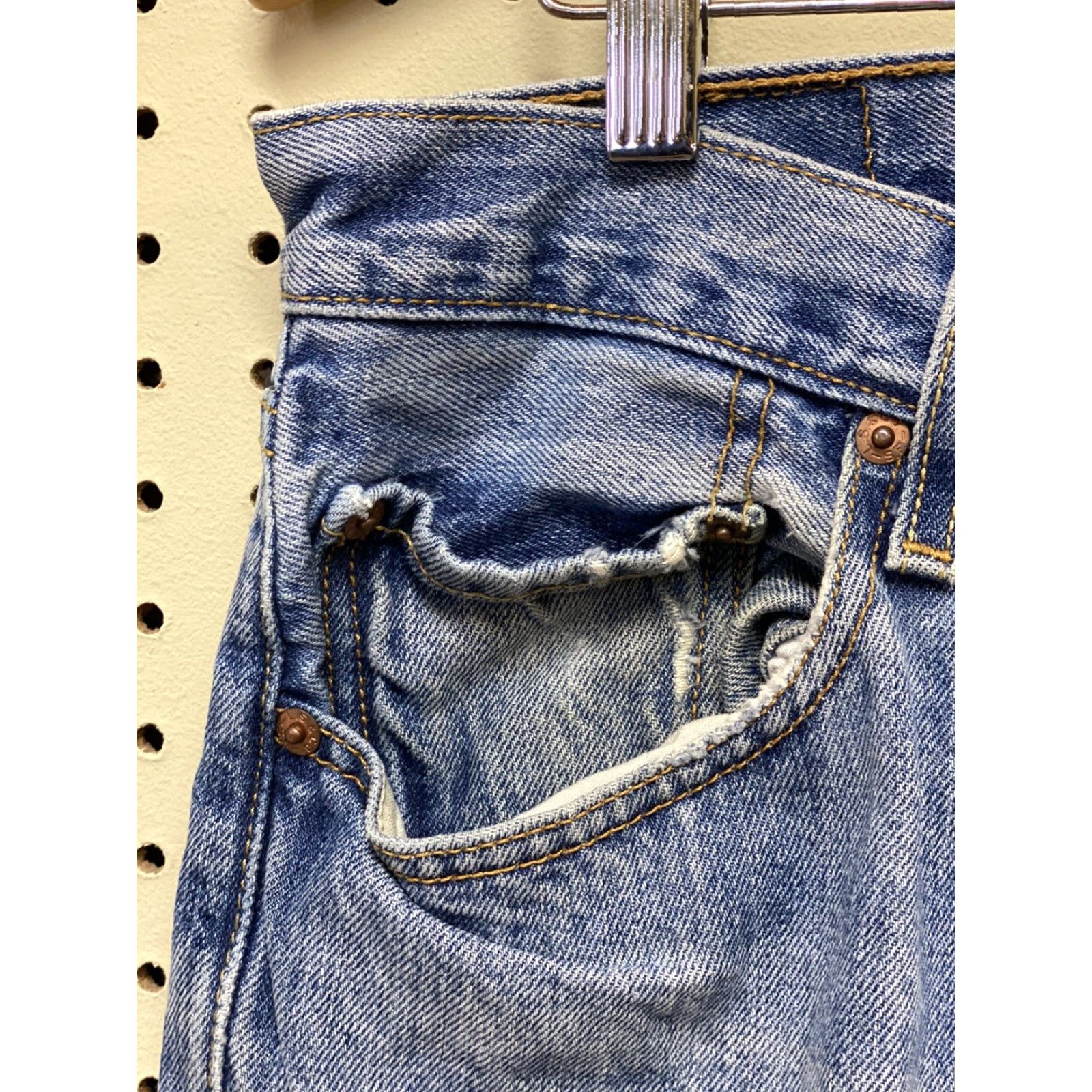 Levi's VINTAGE Levi's 501 XX Jeans 36x33 Denim Button Fly Distressed Denim Blue USA 90s Mens Regular Straight"} Size US 36 / EU 52 - 4 Thumbnail